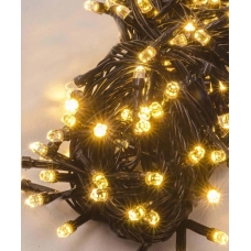 / Світлодіодна гірлянда-нитка чорний дріт 400 LED Xmas рубінка 16.5 м 8 режимів теплий білий