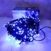 / Світлодіодна гірлянда-нитка чорний дріт 500 LED Xmas рубінка 18.5 м 8 режимів синій
