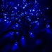 Світлодіодна гірлянда-нитка чорний дріт 300 LED Xmas рубін 13.5 м 8 режимів синій