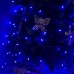 Світлодіодна гірлянда-нитка чорний дріт 400 LED Xmas свічка матова 21 м 8 режимів синій