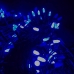 Світлодіодна гірлянда-нитка чорний дріт 400 LED Xmas свічка матова 21 м 8 режимів синій