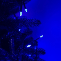 Світлодіодна гірлянда-нитка чорний дріт 400 LED Xmas свічка матова 21 м 8 режимів синій