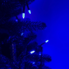 Світлодіодна гірлянда-нитка чорний дріт 400 LED Xmas свічка матова 21 м 8 режимів синій