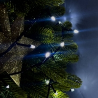 Світлодіодна гірлянда-нитка чорний дріт 500 LED Xmas конус 25 м 8 режимів білий