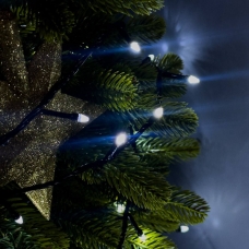 Світлодіодна гірлянда-нитка чорний дріт 500 LED Xmas конус 25 м 8 режимів білий