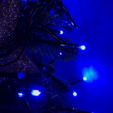 Світлодіодна гірлянда-нитка чорний дріт 100 LED Xmas ліхтарики 5 м 8 режимів синій