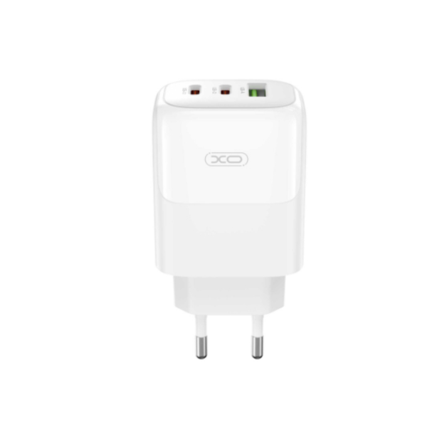 Зарядний блок живлення 2хType-C+USB XO L139 65 W 3.25 A білий