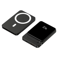 Універсальна мобільна батарея 5000 mAh A77 MagSafe 22.5 W повербанк з дисплеєм чорний new