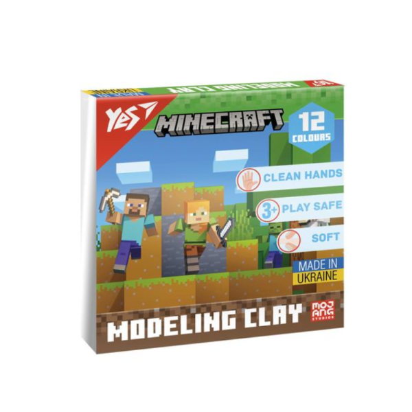 Набір пластиліну 12 кольорів Yes 540668 Minecraft зі стеком