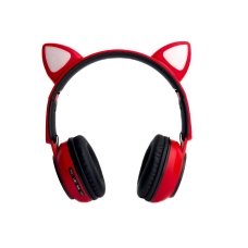 Навушники дитячі бездротові накладні Wireless Earphone ST77M LED MP3 Bluetooth з вушками червоний