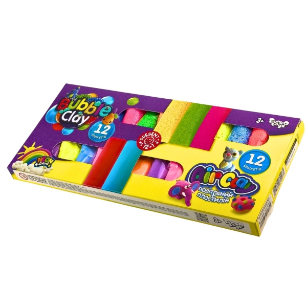 Набір повітряного та кулькового пластиліну 24 кольори Danko Toys ARBB-02-01U застигаючий