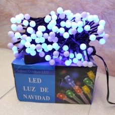 / Світлодіодна гірлянда-нитка чорний дріт 200 LED Xmas біла матова 12.5 м 8 режимів синій