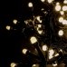 Світлодіодна гірлянда-нитка чорний дріт 200 LED Xmas кулька маленька матова 12.5 м 8 режимів теплий білий