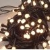 / Світлодіодна гірлянда-нитка чорний дріт 100 LED Xmas матова кругла 6.5 м 8 режимів теплий білий