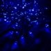 Світлодіодна гірлянда-нитка чорний дріт 300 LED Xmas рубін 13.5 м 8 режимів синій