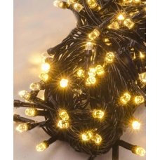 / Світлодіодна гірлянда-нитка чорний дріт 300 LED Xmas рубінка 14 м 8 режимів теплий білий