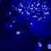 Світлодіодна гірлянда-нитка чорний дріт 500 LED Xmas рубін 17 м 8 режимів синій