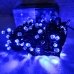 / Світлодіодна гірлянда-нитка чорний дріт 100 LED Xmas рубінка 7 м 8 режимів синій