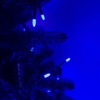 Світлодіодна гірлянда-нитка чорний дріт 400 LED Xmas свічка матова 21 м 8 режимів синій