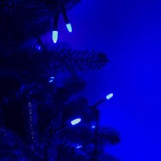 Світлодіодна гірлянда-нитка чорний дріт 400 LED Xmas свічка матова 21 м 8 режимів синій