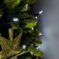 Світлодіодна гірлянда-нитка чорний дріт 500 LED Xmas свічка матова 18 м 8 режимів білий