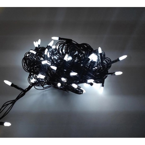 / Світлодіодна гірлянда-нитка чорний дріт 200 LED Xmas матова 9.5 м 8 режимів білий
