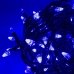 Світлодіодна гірлянда-нитка чорний дріт 300 LED Xmas конус 13 м 8 режимів синій