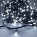Світлодіодна гірлянда-нитка чорний дріт 300 LED Xmas конус 16 м 8 режимів білий