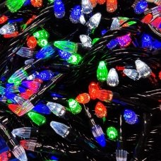 / Світлодіодна гірлянда-нитка чорний дріт 500 LED Xmas конічна 18.5 м 8 режимів мульти