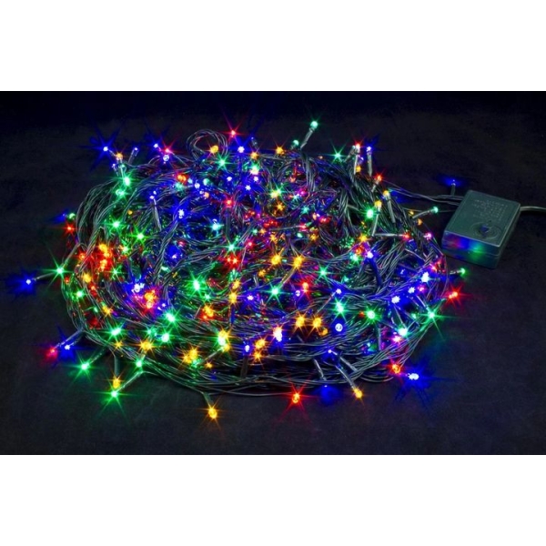 / Світлодіодна гірлянда-нитка чорний дріт 100 LED Xmas циліндрична 5.5 м 8 режимів мульти