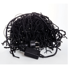 Гірлянда Бахрома вулична 100 led 6 м від мережі чорна нитка, білий new