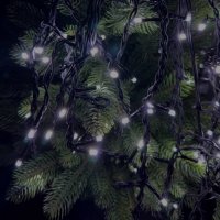 Світлодіодна гірлянда-бахрома вулична чорний дріт 120 LED ліхтарики 6 м білий