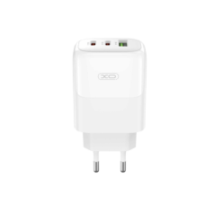 Зарядний блок живлення 2хType-C+USB XO L139 65 W 3.25 A білий