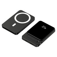 Універсальна мобільна батарея 5000 mAh A77 MagSafe 22.5 W повербанк з дисплеєм чорний new
