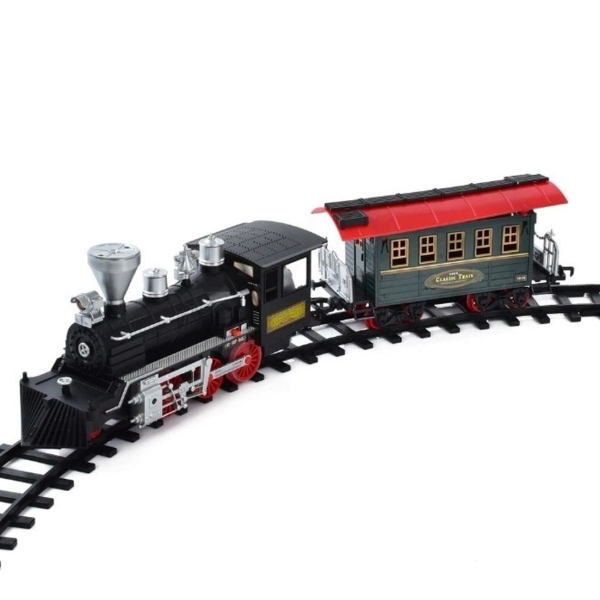 Залізниця з колією YY-125EN з парою звукові та світлові ефекти 420 см чорний