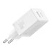 Зарядний блок живлення Type-C+USB Baseus Cube 30 W 12 V 2.5 А білий