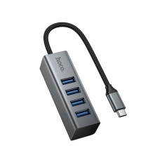USB-хаб зовнішній 4 порти HOCO HB1C Type-C 0.2 м сірий