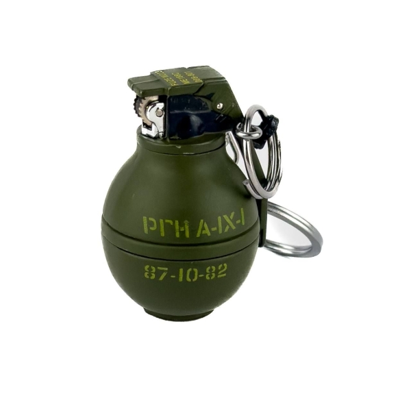 Запальничка газова Граната GR1-26 п'єзовий підпал метал хакі Запальничка газова Граната GR1-26 п'єзовий підпал метал хакі