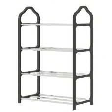 Полиця для взуття YH8814-5 відкрита 51.1 х 41.5 х 18.4 см метал чорний зі сріблястим