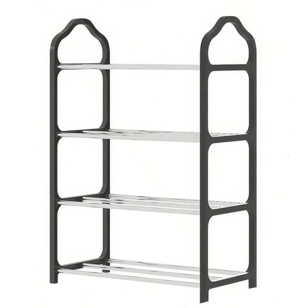 Полиця для взуття YH8814-5 відкрита 51.1 х 41.5 х 18.4 см метал чорний зі сріблястим