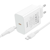 Зарядний пристрій з кабелем Type-C/Type-C 1 м HOCO C162A Source 40 W 20 V 2 А білий