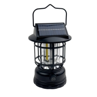 Ліхтар-лампа кемпінговий акумуляторний Solar Light JH-7900 портативний з сонячною панеллю чорний