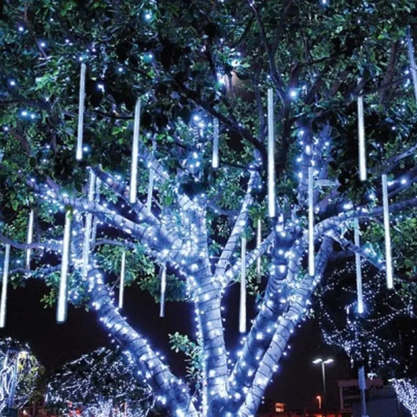 / Світлодіодна гірлянда танучі бурульки прозорий дріт 8 шт (50см) 240 LED Rohs 2.5 м білий