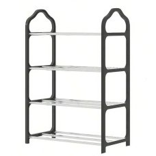 Полиця для взуття YH8814-5 відкрита 51.1 х 41.5 х 18.4 см метал чорний зі сріблястим
