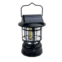 Ліхтар-лампа кемпінговий акумуляторний Solar Light JH-7900 портативний з сонячною панеллю чорний