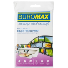 Фотопапір глянцевий 100 шт 100 х 150 мм BUROMAX 2230-6100