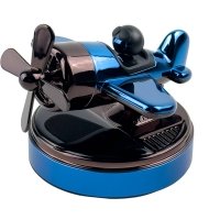 Ароматизатор для авто багаторазовий Літак з пілотом Vert-15 9 см сонячна батарея синій