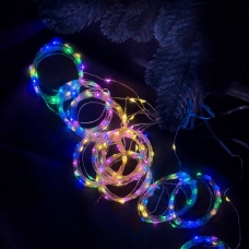 Світлодіодна гірлянда-завіса мідний дріт 300 LED Copper USB з пультом крапля 3 х 3 м мульти