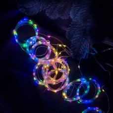 Світлодіодна гірлянда-завіса мідний дріт 300 LED Copper USB з пультом крапля 3 х 3 м мульти