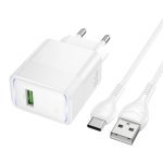 Зарядний пристрій з кабелем USB/Type-C 1 м HOCO CS111A Lounge 22.5 W білий